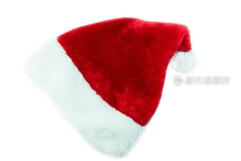 圣诞老人的红帽子孤立在白色的背景上
