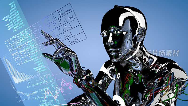 交互式黑色Cyborg