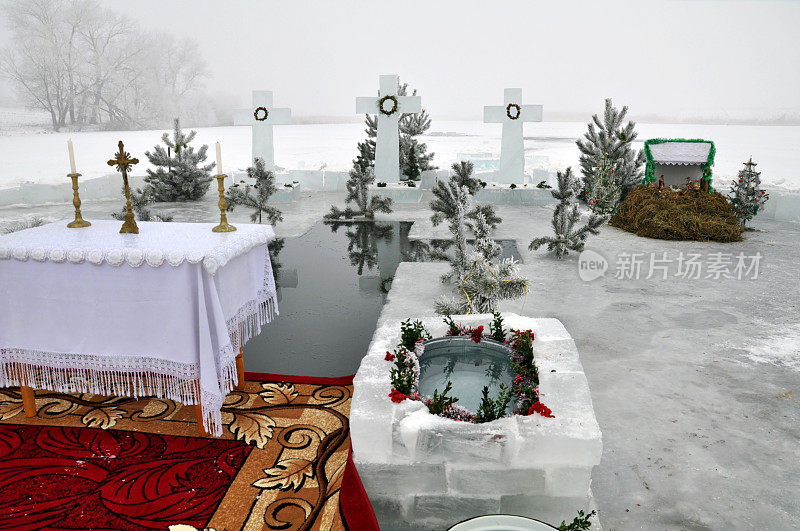 约旦，蓄水池上的一个地方，乌克兰人传统上在这里庆祝主显节，并在每年1月19日献祭水。