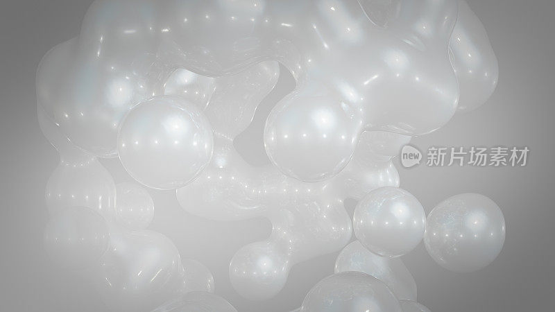 基于融合过程中代谢球体的抽象艺术超现实物体三维渲染