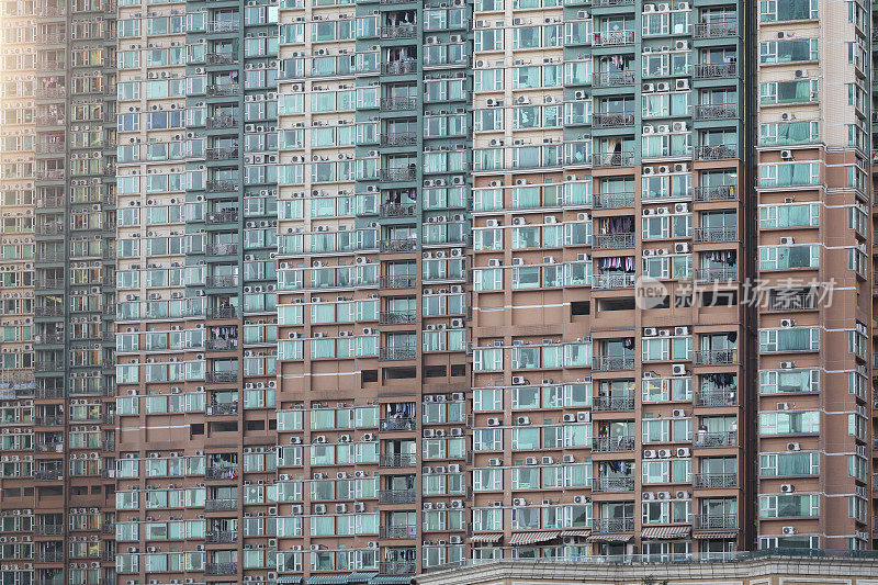 高密度住宅公寓位于人口密集地区