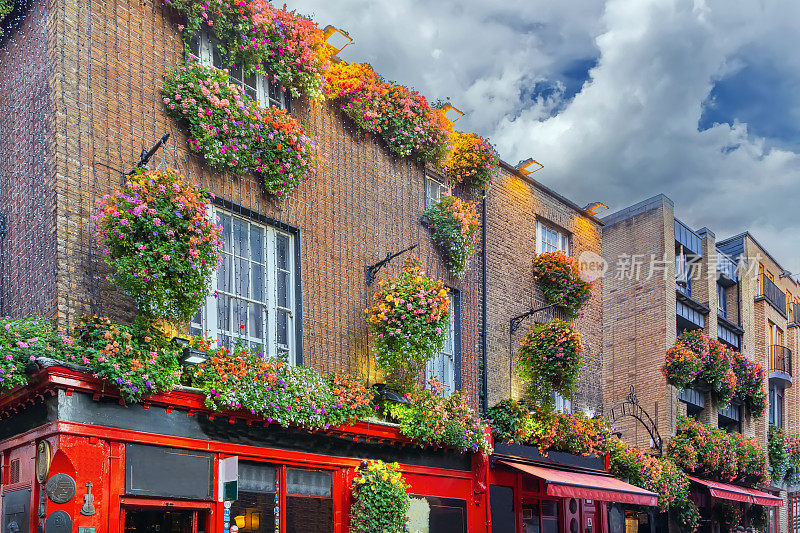 爱尔兰都柏林的圣殿酒吧街