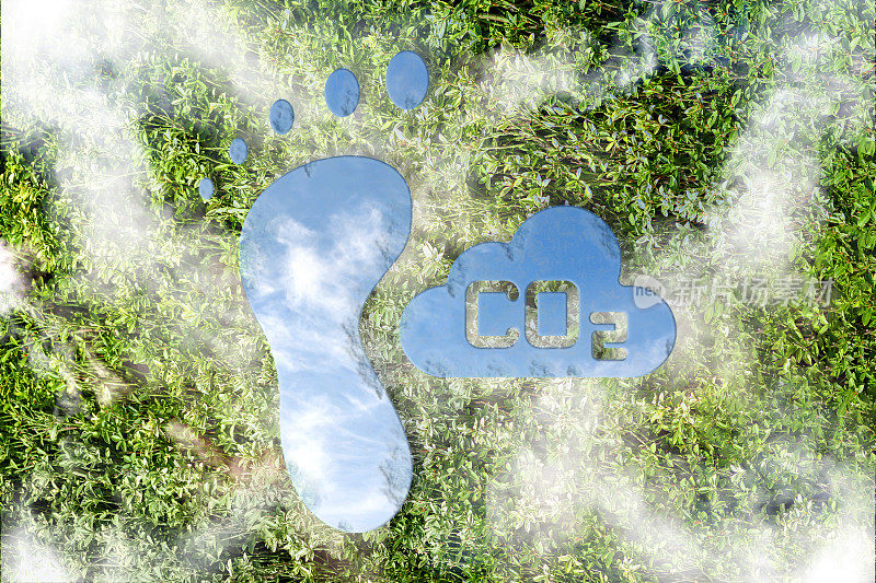 二氧化碳云和碳足迹的可持续性概念