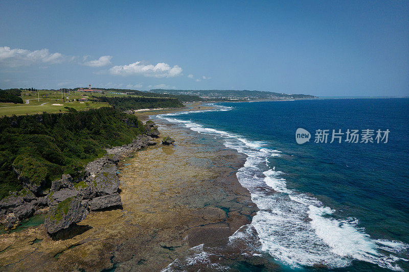 鸟瞰伊特曼海岸，位于冲绳县南部