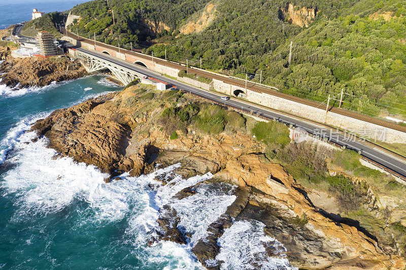 托斯卡纳沿海公路鸟瞰图