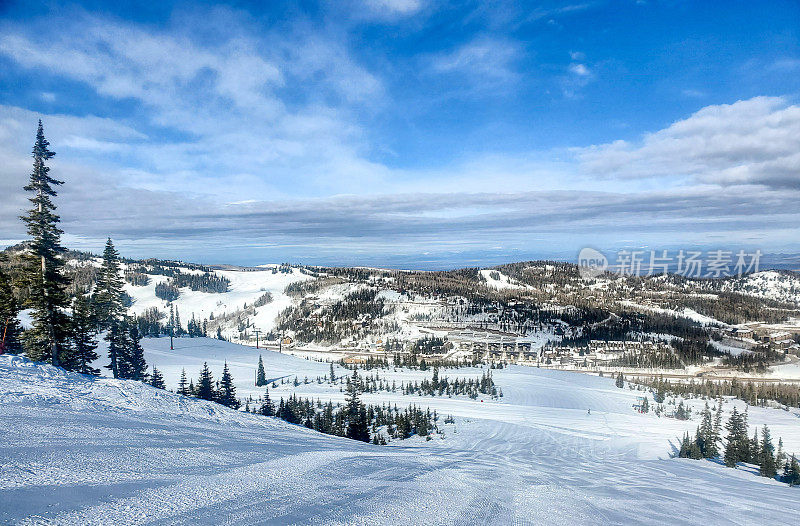犹他州南部的布莱恩黑德滑雪胜地。