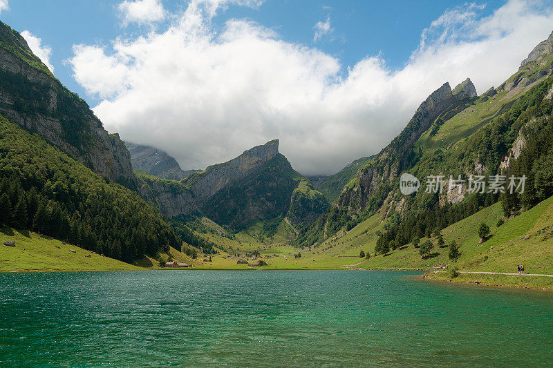 瑞士阿尔卑斯山西阿尔普塞湖的美景