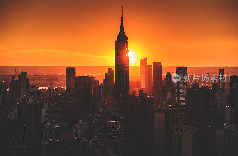 纽约鸟瞰图帝国大厦天际线