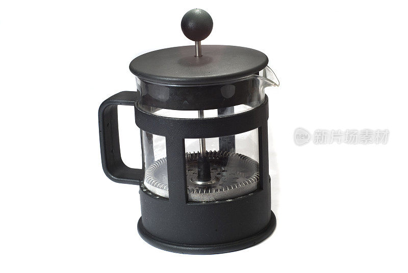 咖啡机法式压滤机孤立
