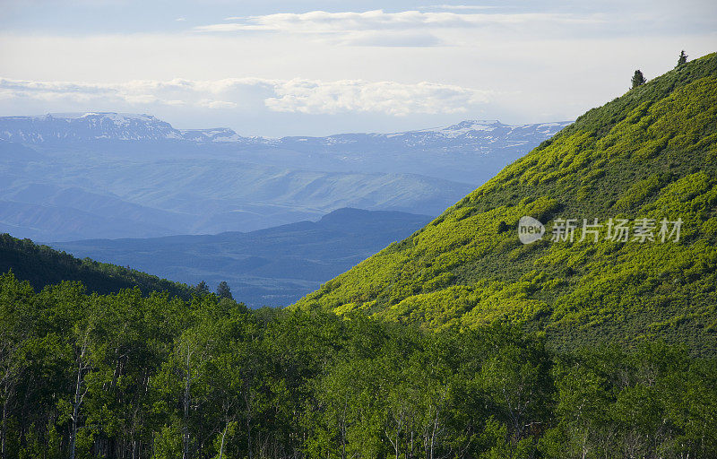 夏天，青山葱郁，远山景