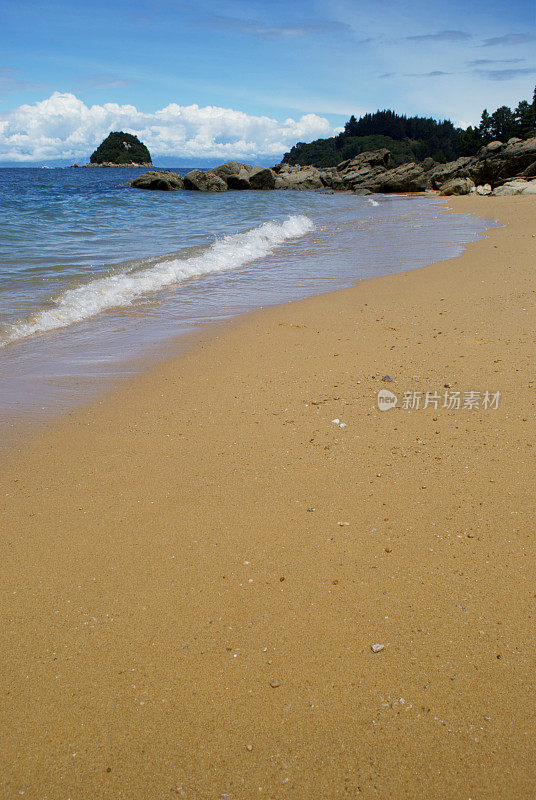 海景，分裂苹果岩海滩，新西兰