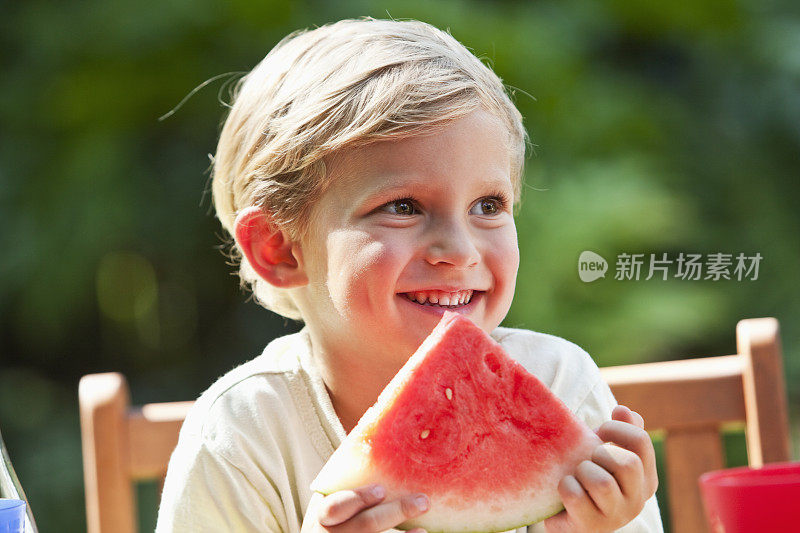 小男孩在野餐