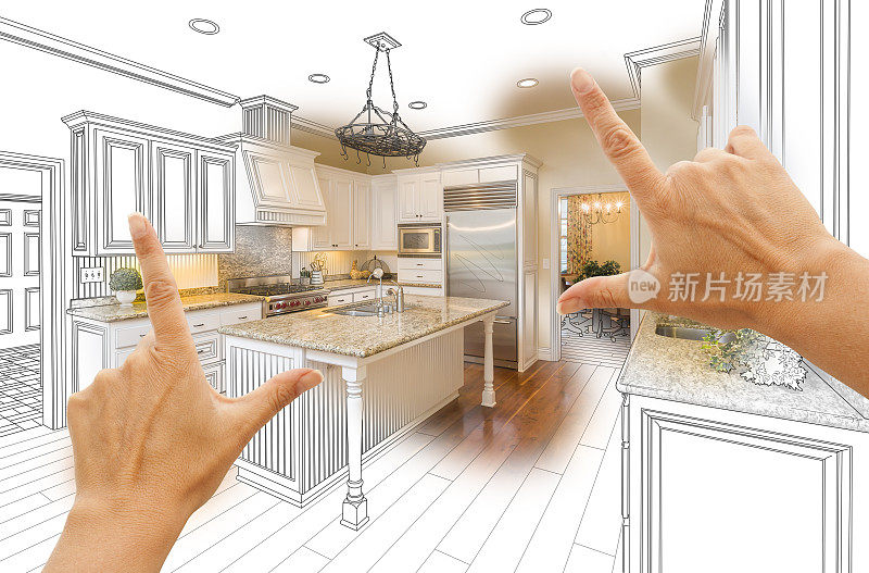 手框架定制厨房设计图纸和照片组合