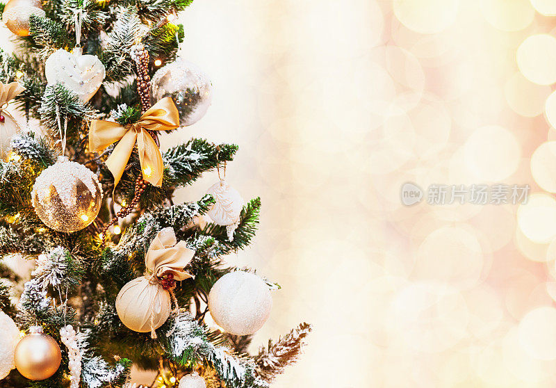 装饰圣诞树的节日背景