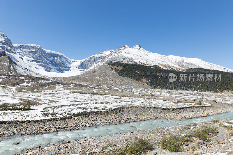 加拿大落基山脉的山顶景色