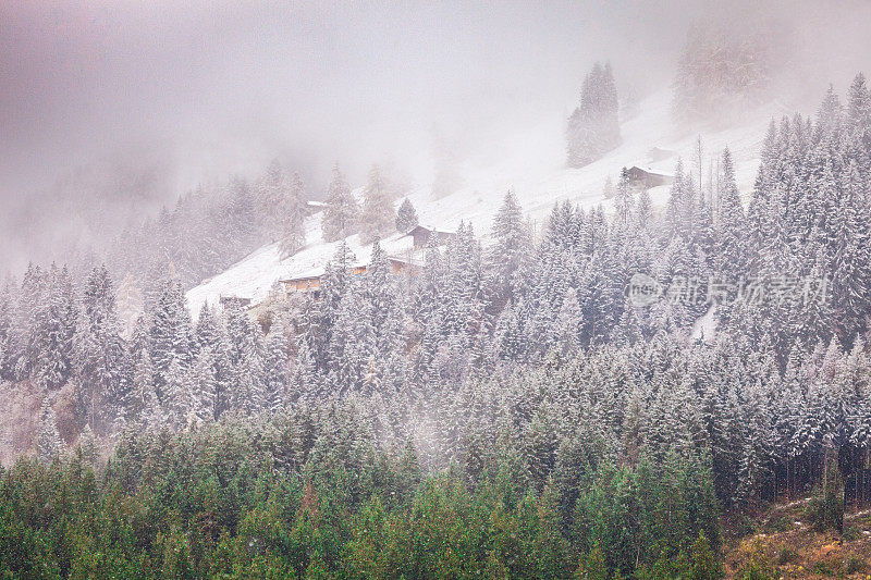 风景秋景瑞士阿尔卑斯山