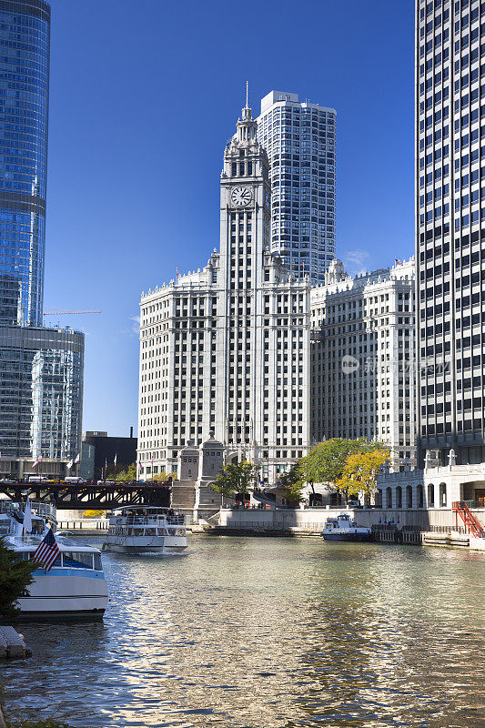 芝加哥的城市景观和河流