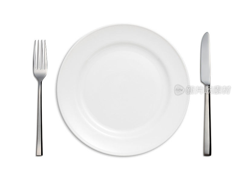 餐盘，刀，叉