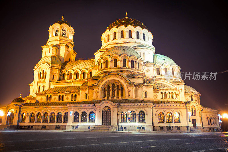 索菲亚亚历山大涅夫斯基大教堂的外观