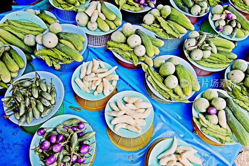 新鲜蔬菜-曼谷新鲜市场。