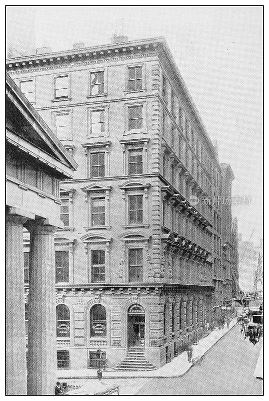 纽约古董黑白照片:汉诺威国家银行