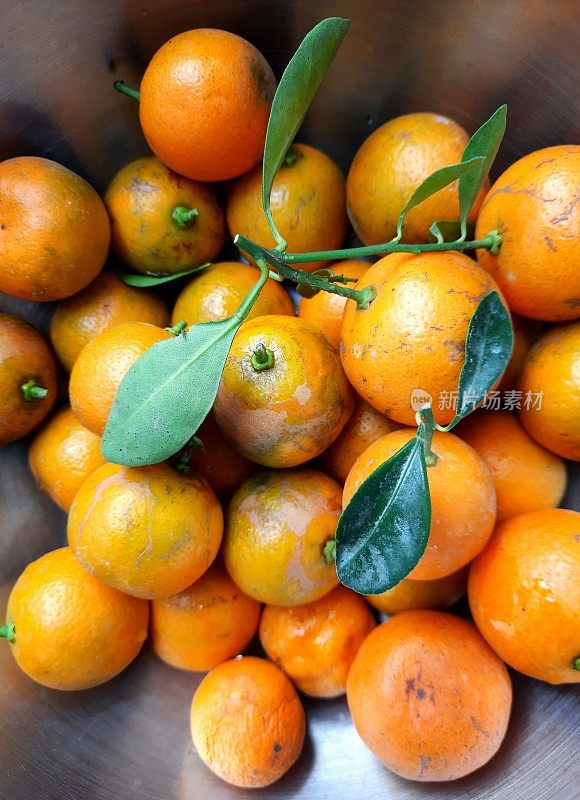 盛在碗里的新鲜金橘水果。
