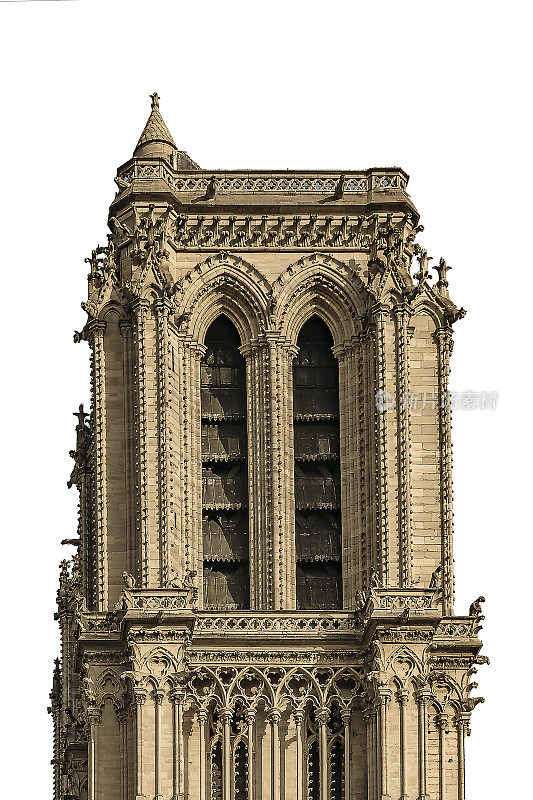 巴黎圣母院塔孤立照片
