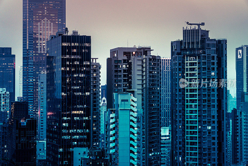 香港的住宅大厦夜景