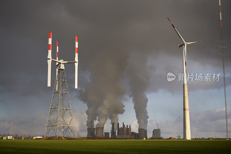 风能和燃煤发电厂的对比