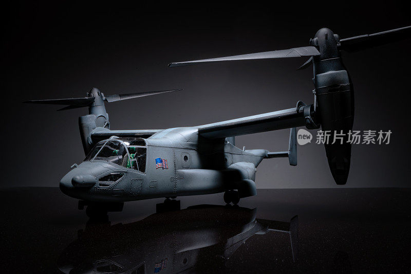 CV-22鱼鹰倾转旋翼军用飞机比例模型摄影