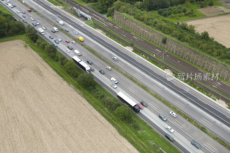 道路建设。鸟瞰图