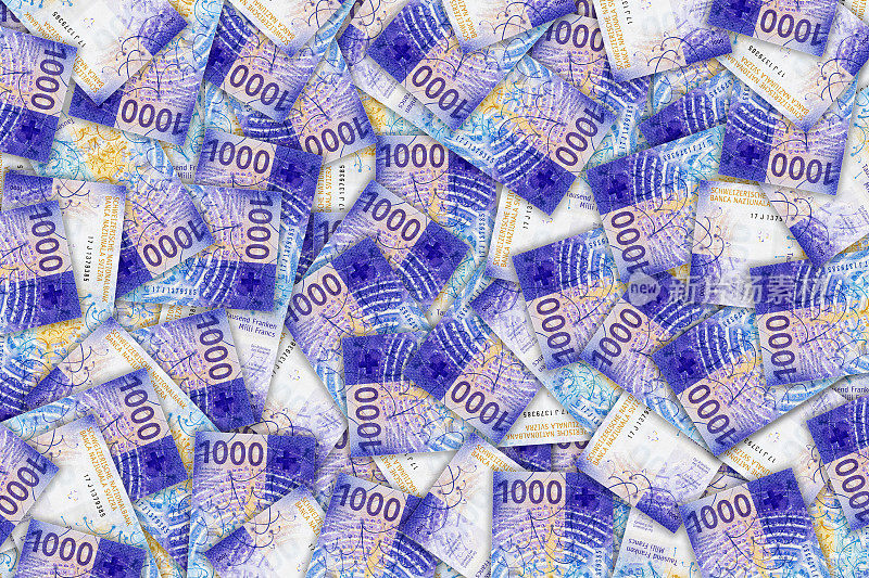 瑞士1000法郎纸币货币背景