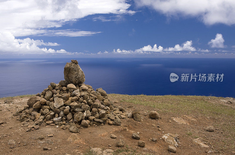 复活节岛。特雷瓦卡火山山顶