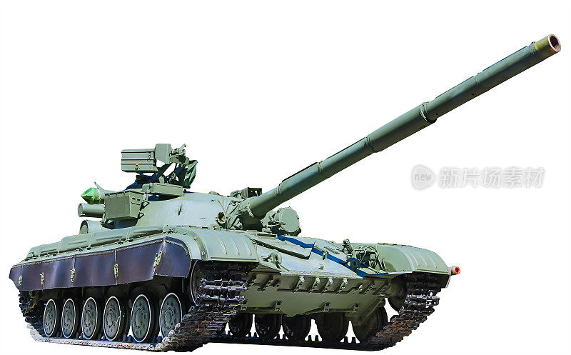 俄罗斯军用坦克T-90。孤立在白色背景上