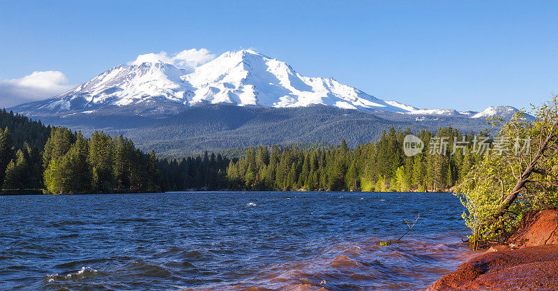 锡斯基尤湖和沙斯塔山全景