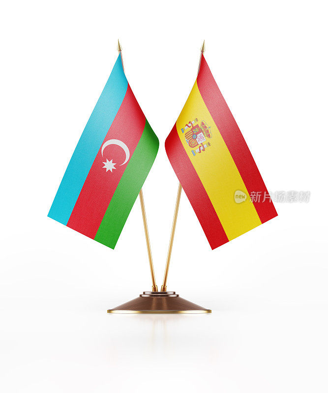 阿塞拜疆和西班牙的微型国旗
