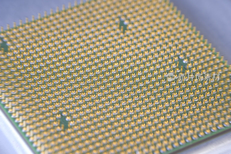 计算机CPU芯片上的黄金接触