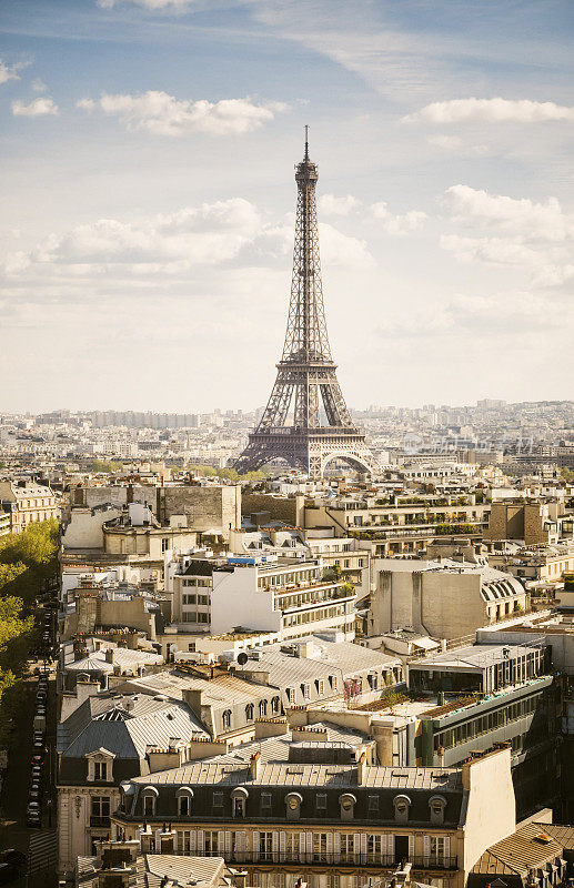 巴黎的城市景观和埃菲尔铁塔