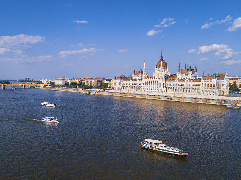 匈牙利布达佩斯的匈牙利议会大厦鸟瞰图