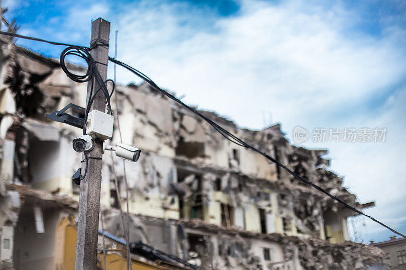 监测，被毁建筑，建筑工地