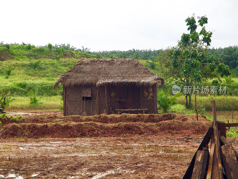 乡村小屋泥泰国或中国