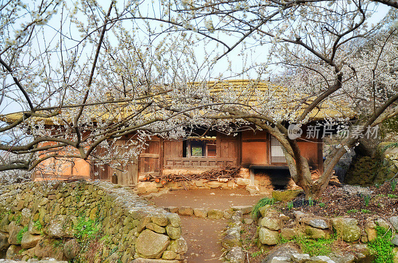 传统的韩国房子(韩屋)在光阳，韩国