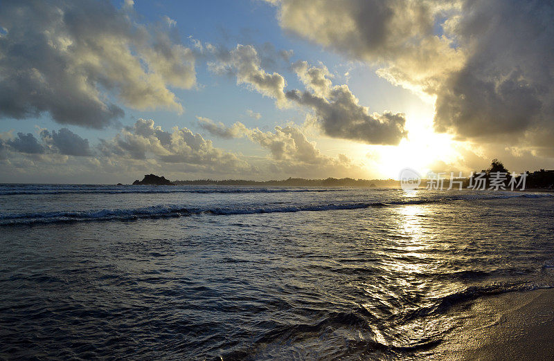 斯里兰卡，印度洋，日落，海滩，傍晚，黄昏