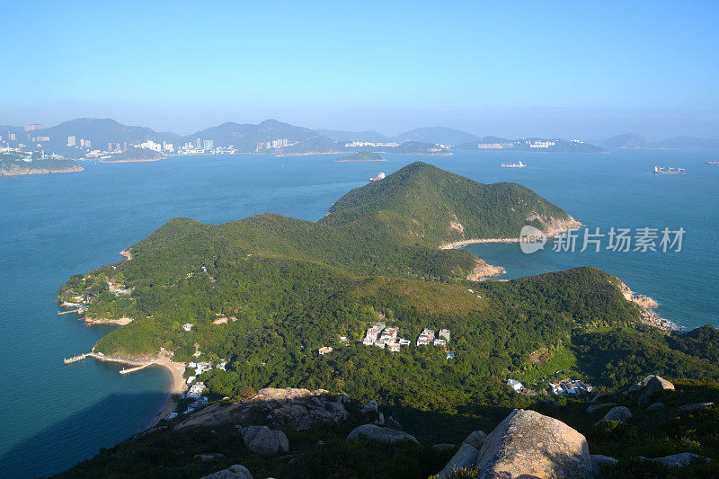 从香港南丫岛岭角山俯瞰全景