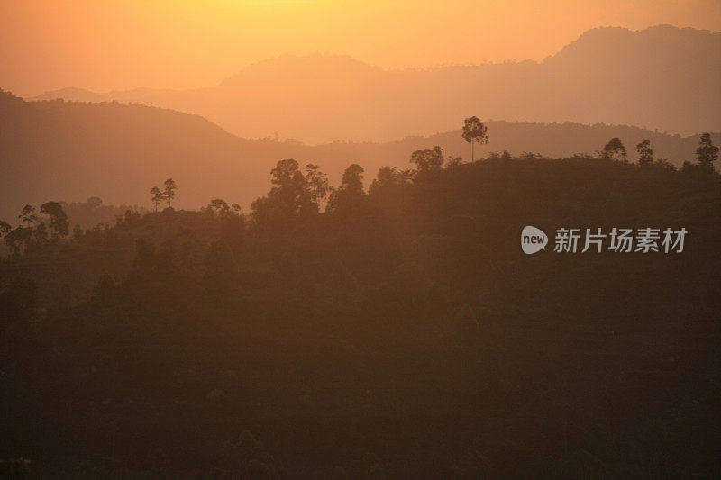 亚齐，seulawah山之间的日出景象