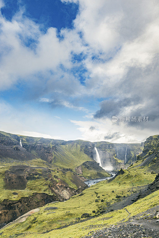 从冰岛的福萨河看海弗斯瀑布