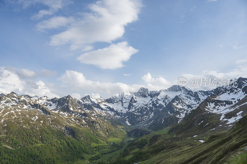 高山景观沿着Timmelsjoch高山口