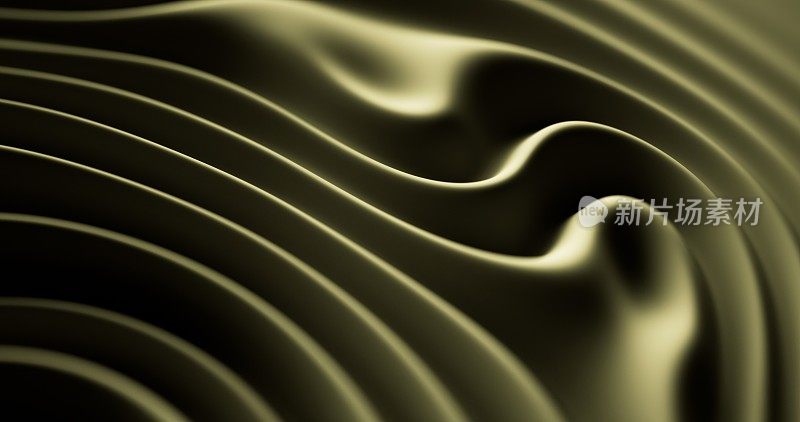 波浪在哑光金色塑料的详细视图