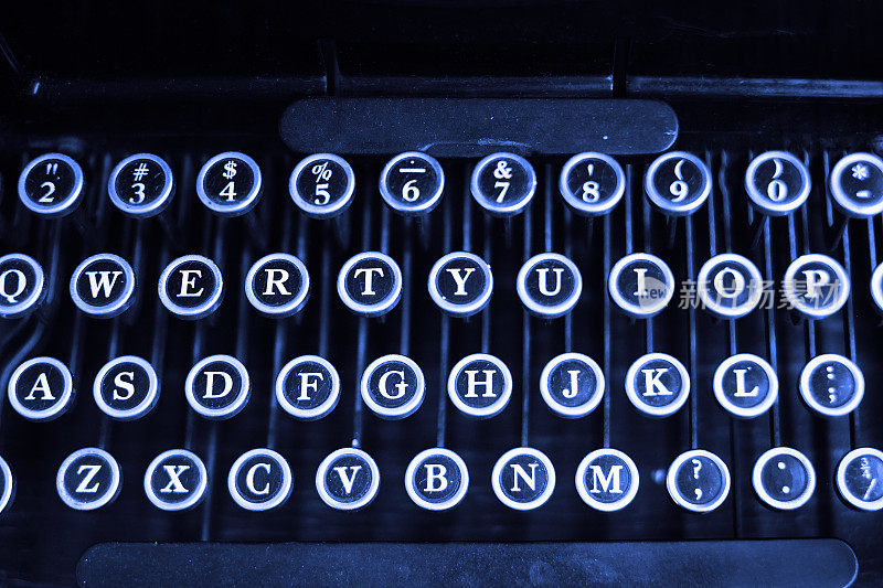 旧圆形打字机键键盘手动类型