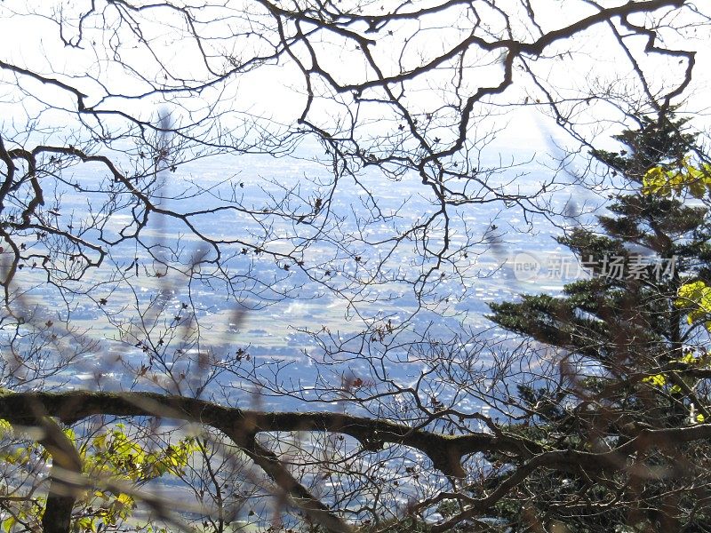 日本。从筑波山顶俯瞰。